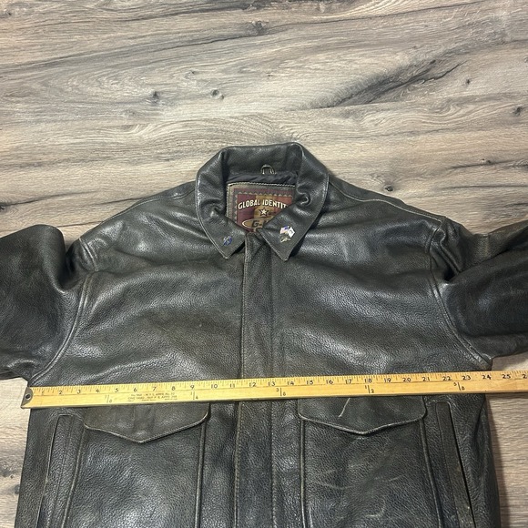 Vintage Global Identity Leather Bomber Flight Jacket G-III Sz XL dark Brown - Picture 10 of 12